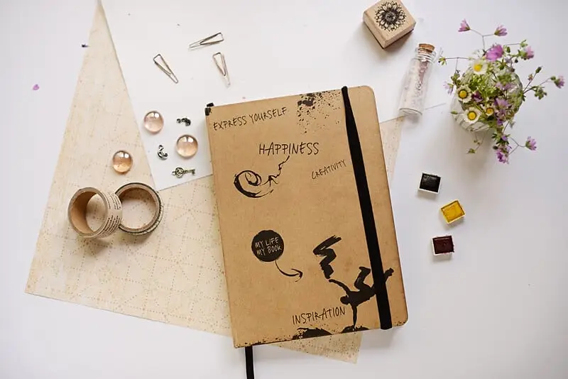 A BROWN PRE-MADE ART JOURNAL
