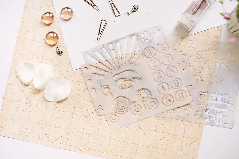 a photo of two art journal stencils