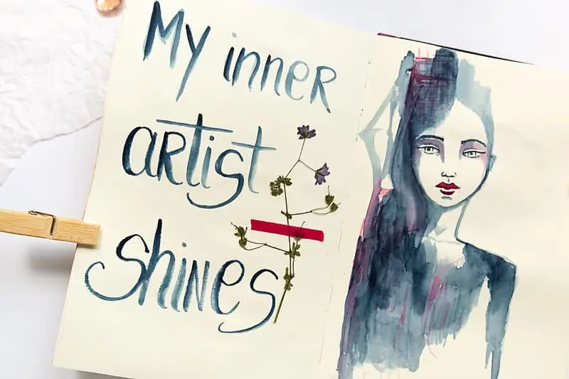 art journal inspiration with positive affirmations