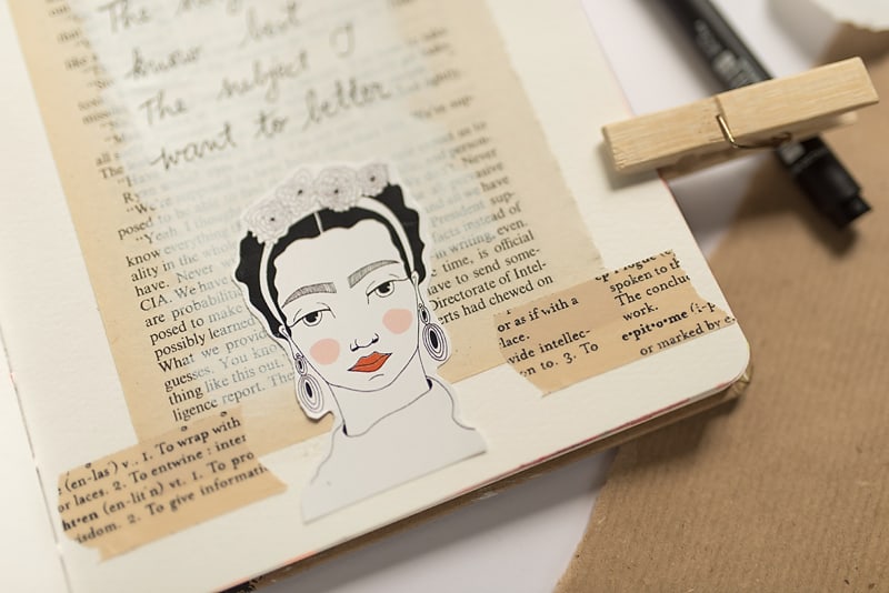 FRIDA KAHLO STICKER IN A JOURNAL