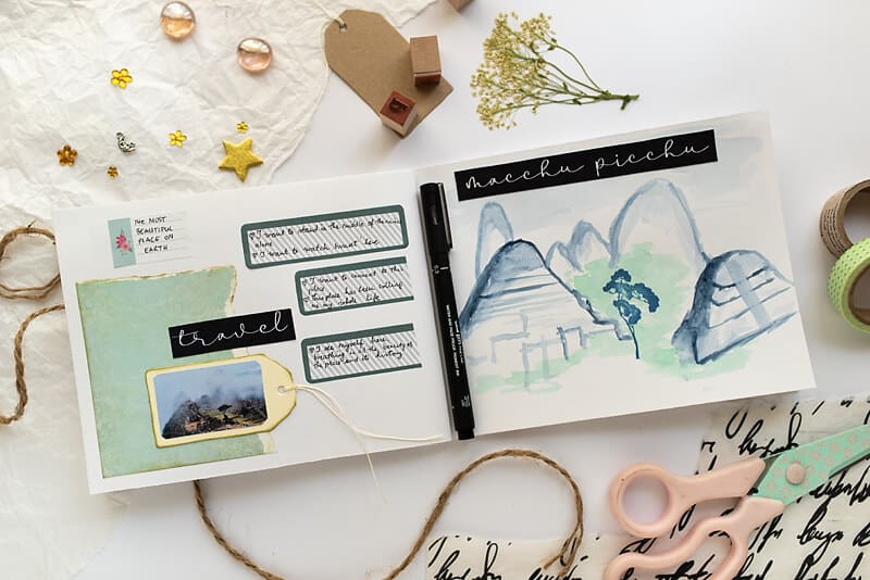 A VISION BOARD ART JOURNAL spread