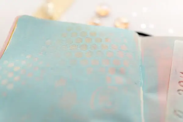 stencil effect on art journal background