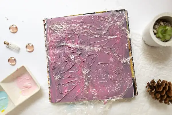 acrylic paint with foil