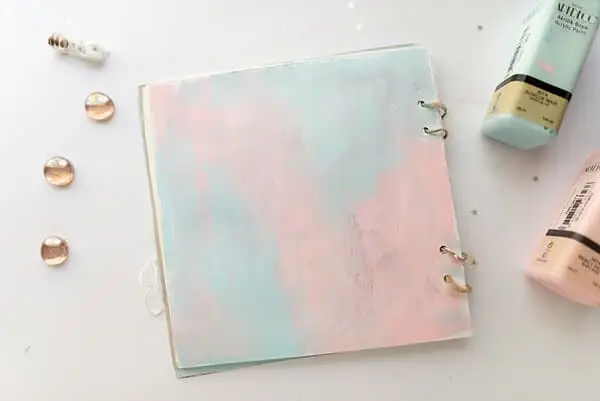 painted background in art journal
