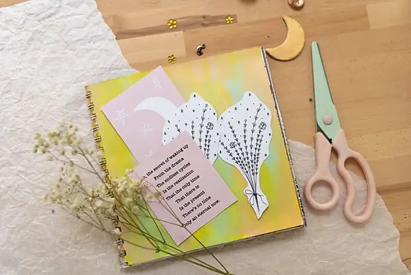 printed designs with flowers and lyrics