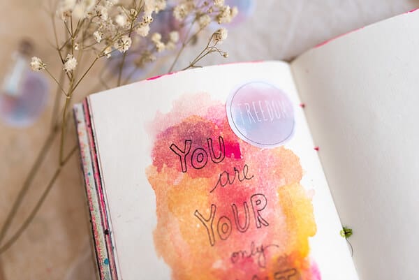 fun fonts on art journal page