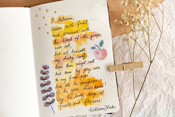 A FALL POEM ON A WATERCOLOR BACKGROUND