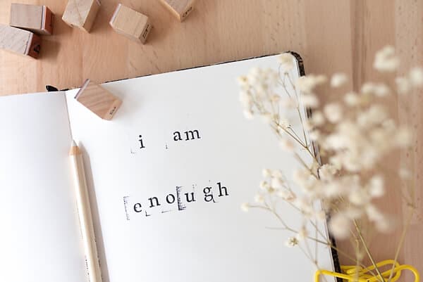 I AM ENOUGH AFFIRMATION ON A PAGE