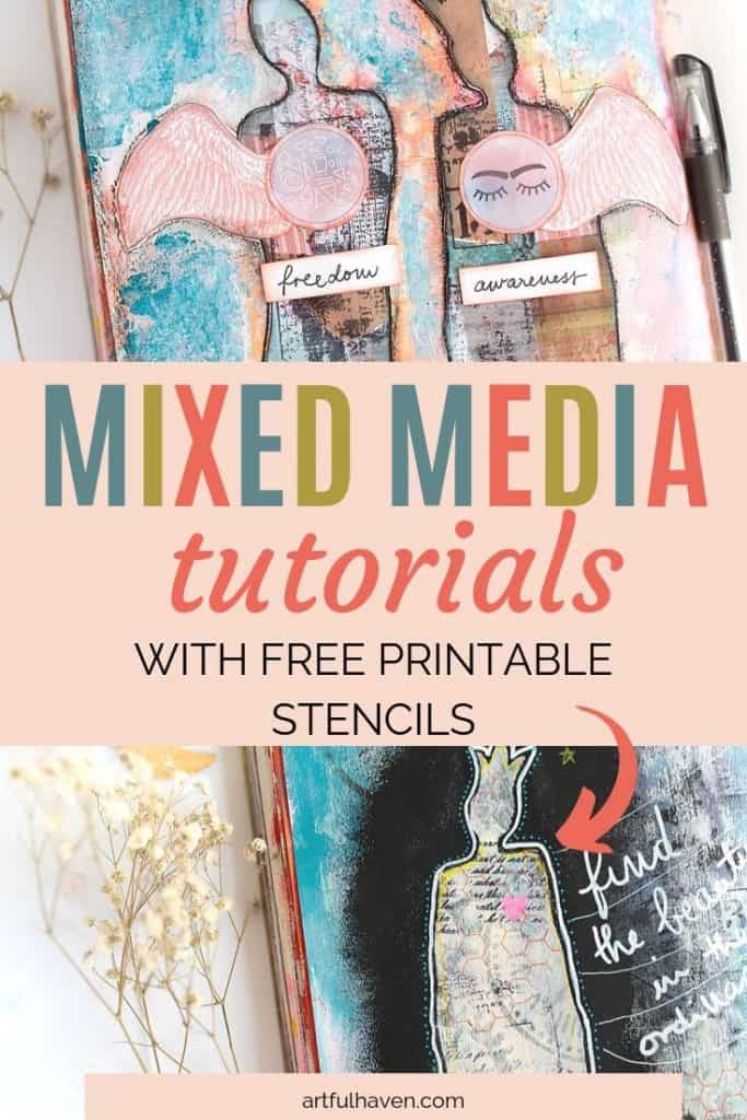 mixed media stencil tutorial