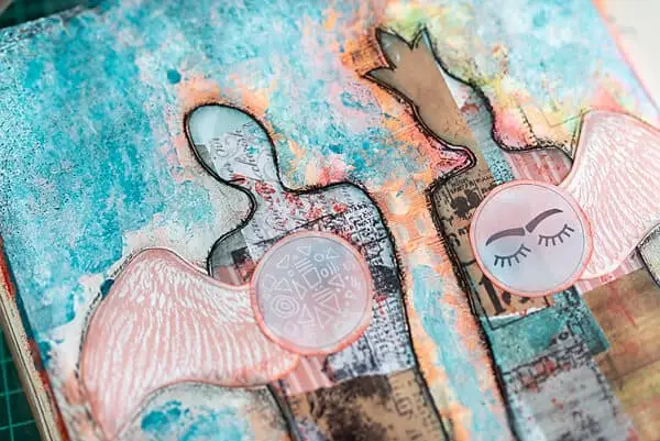 mixed media collage art journal page