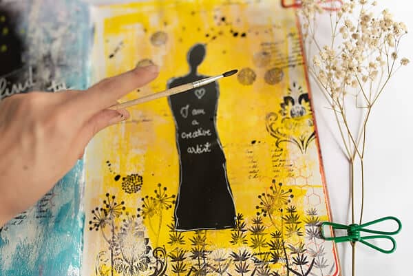 Mixed Media Art Journal Tutorials With Free Printable Stencil - Artful Haven