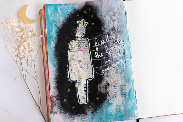 mixed media art journal page