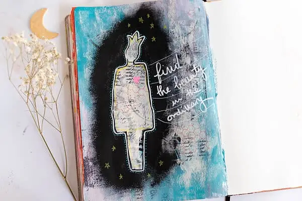 mixed media art journal page
