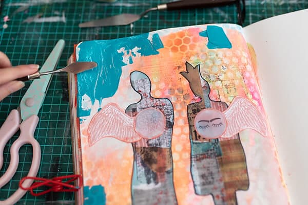 Mixed Media Art Journal Tutorials With Free Printable Stencil - Artful Haven