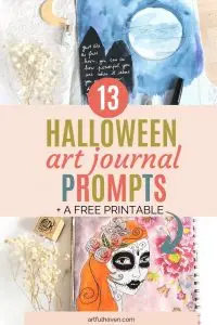 halloween art journal prompts