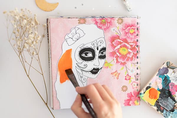 HAND PAINTING A SUGAR SKULL GIRL PRINTABLE