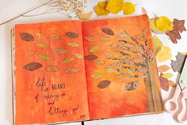 fall collage mixed media tutorial