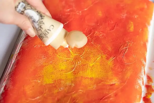 mixed media layering with white acrylic