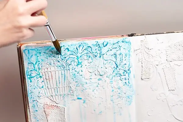 applying ink with a brush