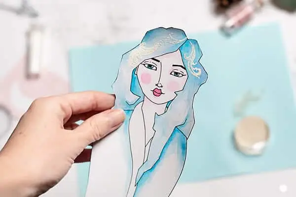 finished mixed media girl