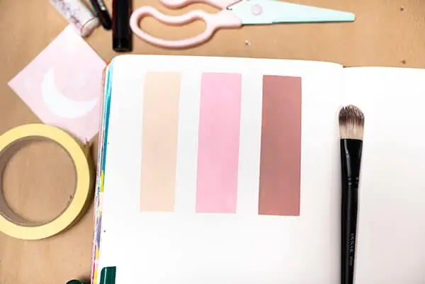 color palette inspiration in an art journal