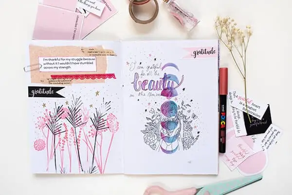 gratitude journal on the table