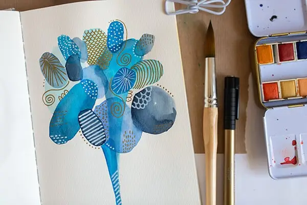 watercolor art journal page