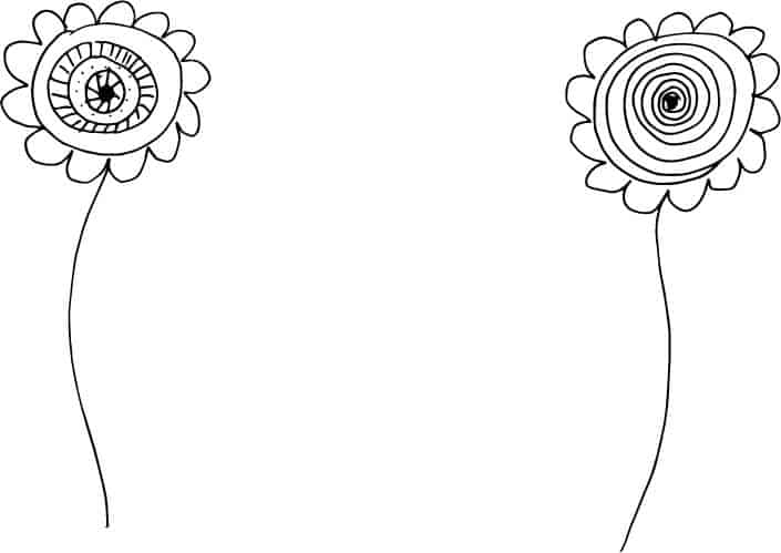 whimsical flower drawings