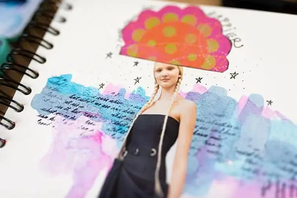 close-up of magazine image