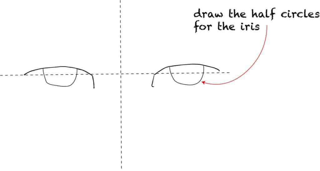 how to draw whimsical eyes step 2