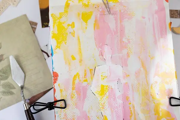 diy stencil on an art journal