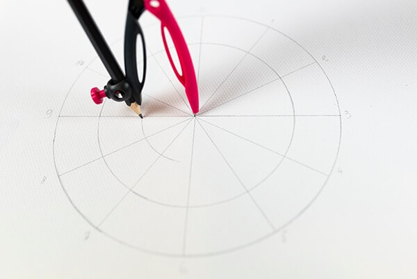 drawing a color wheel with a compass