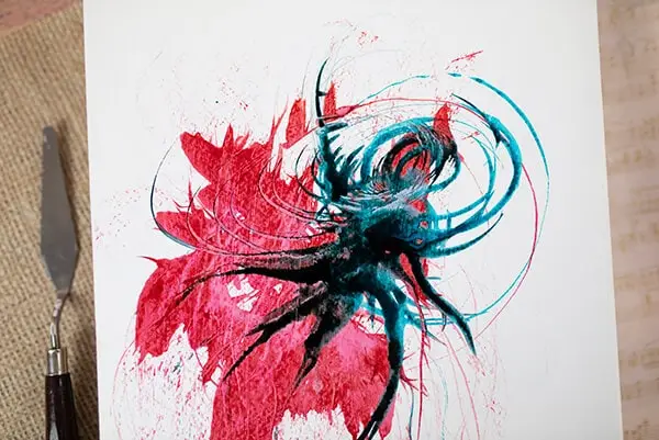 finished art journal page with ink