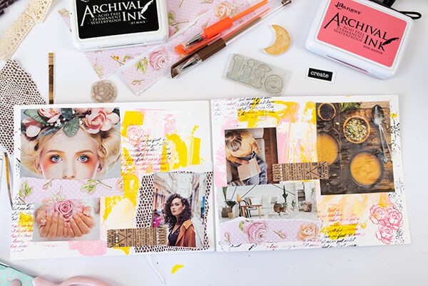 vision board art journal spread