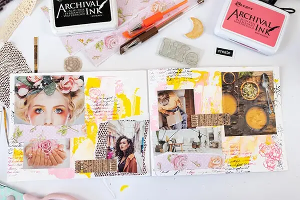 vision board art journal spread
