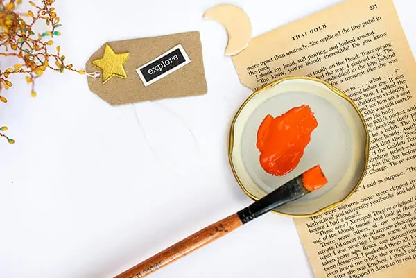 acrylic paint and a brush