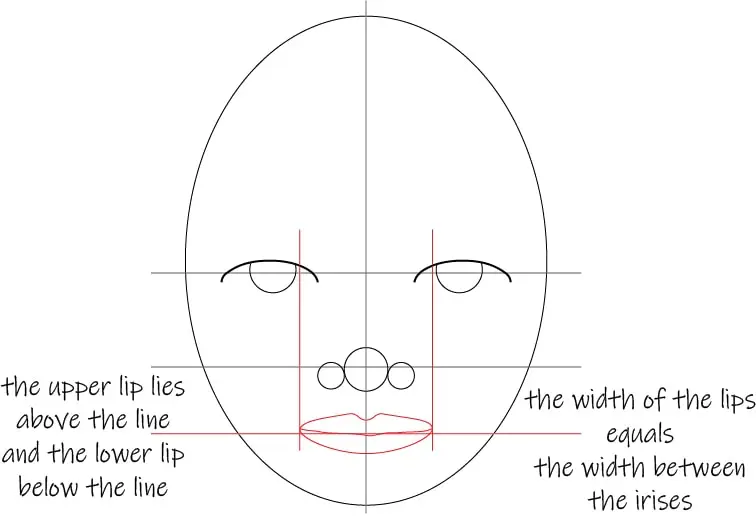 placement of the lips