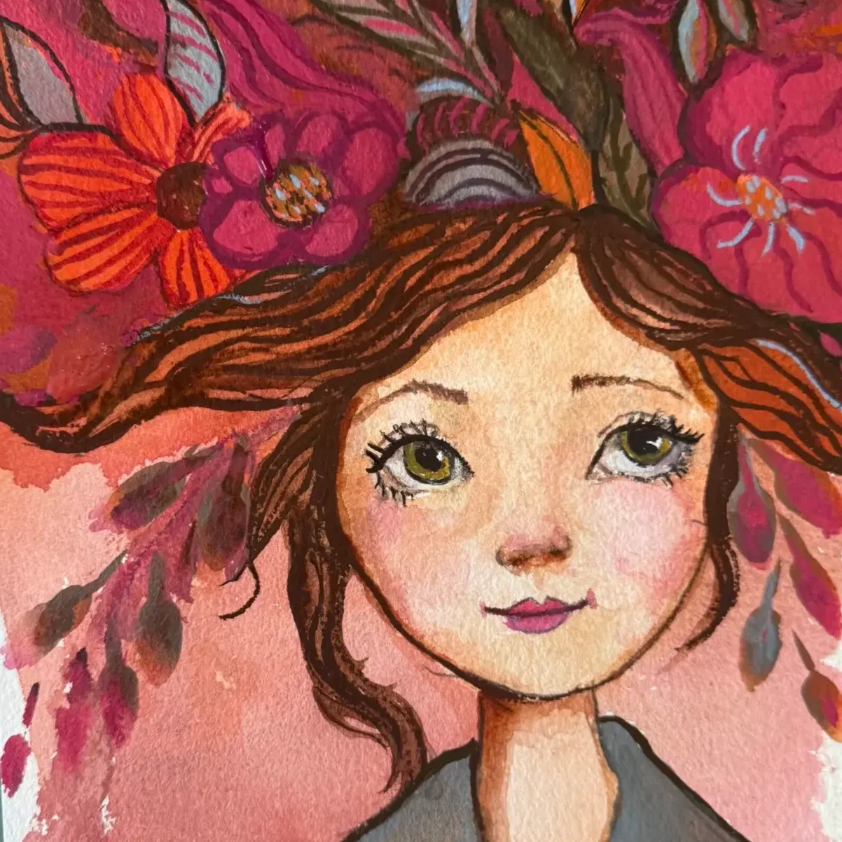hand painted whimsical face