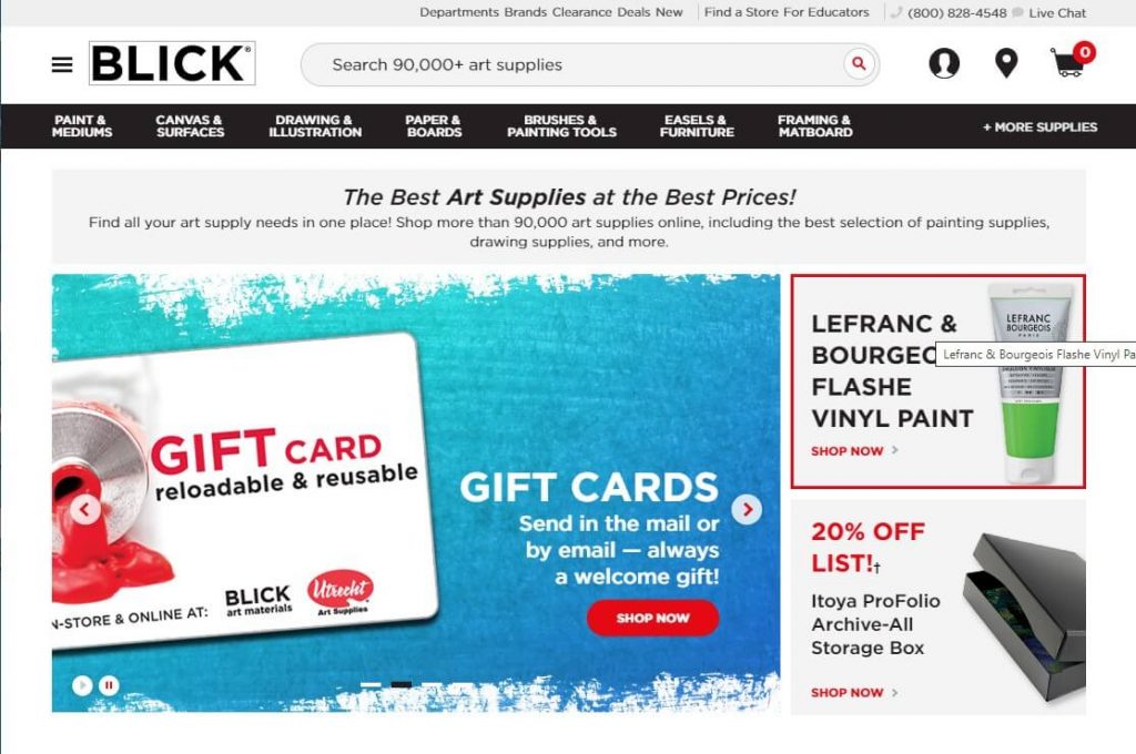 buying art supplies online at blick