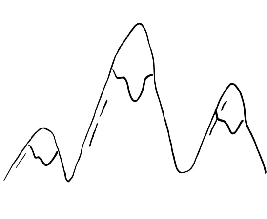 mountain peeks drawing