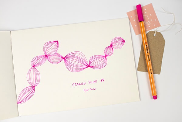 pink pen for doodling
