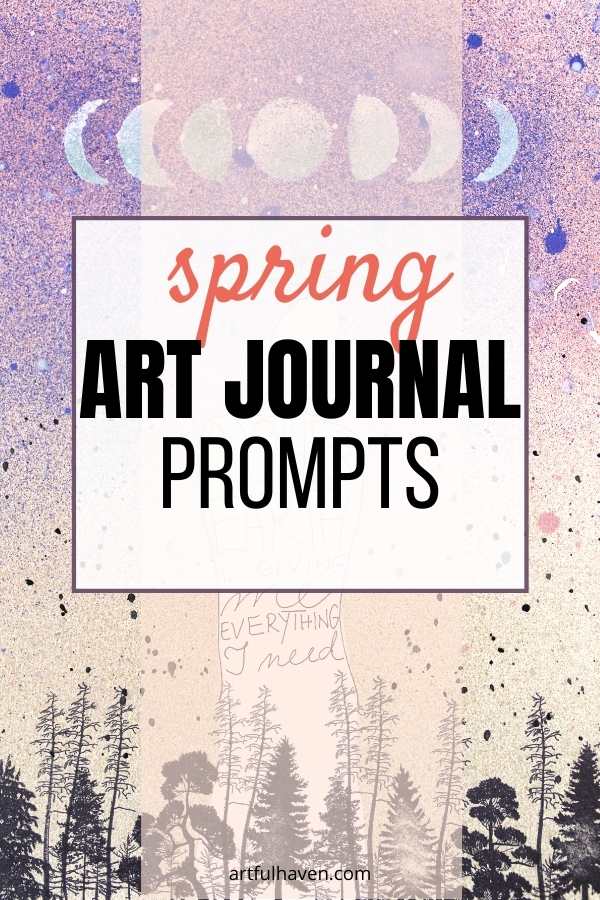 spring art journal prompts pin