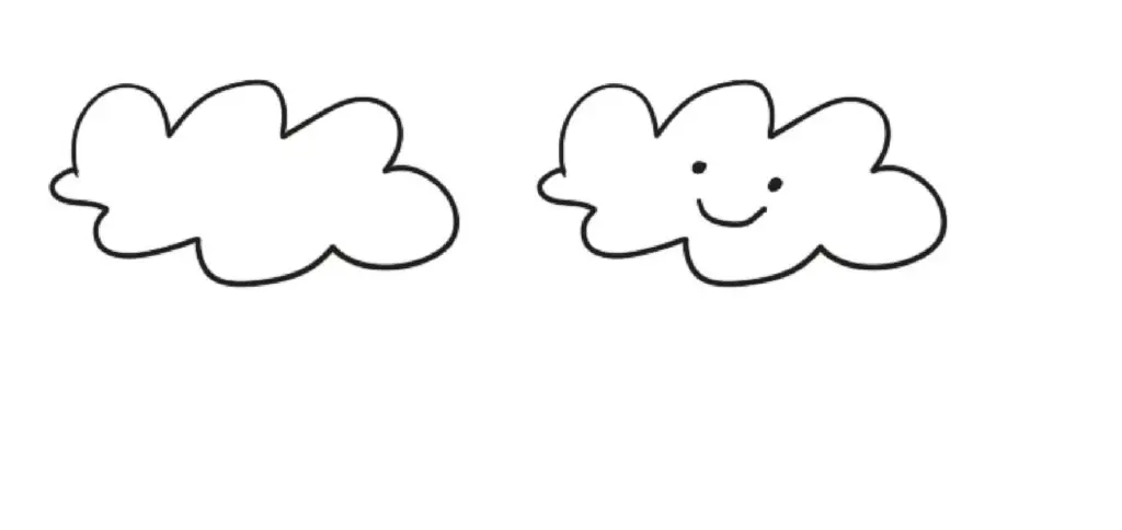 simple drawing of a happy cloud