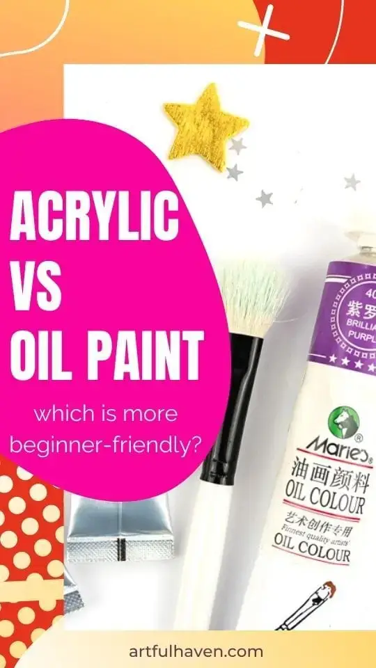 acrylic vs oil paint pinterest pin