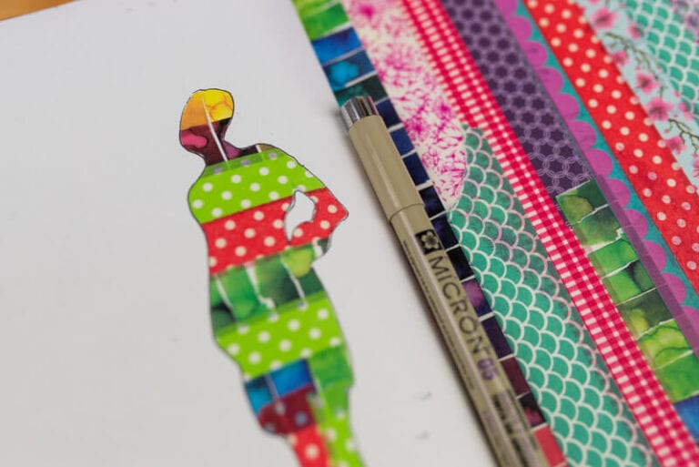 washi tape used with shapes