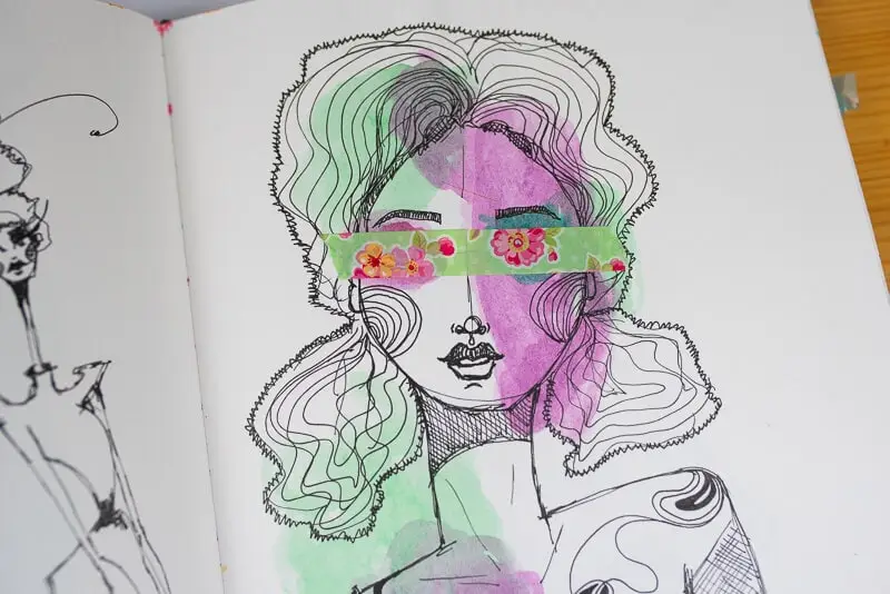 washi tape over eyes