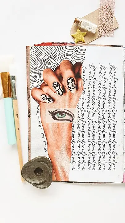 abstract collage art journal