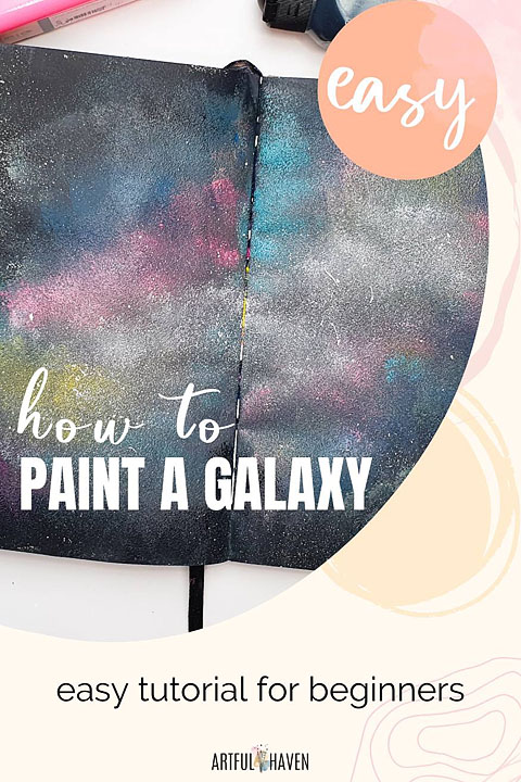 galaxy painting tutorial pinterest pin