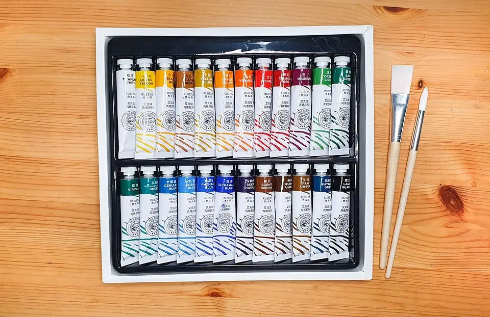 paul rubens acrylic paint tubes