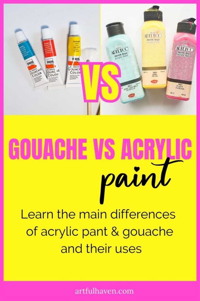 gouache vs acrylic pinterest